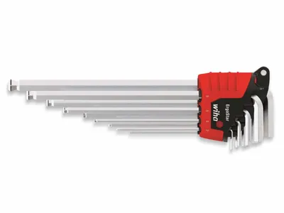 Produktbild von Wiha Stiftschlüssel Set Sechskant Kugelkopf 9 teilig mit ErgoStar Halter 37351