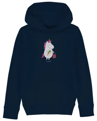 Produktbild von Mr. & Mrs. Panda Kinderpullover Einhorn Vegan 12-14 Jahre (152/164) - French Navy - Geschenk, Pullover, Unicorn, Sweater, Gesund essen, Leben, Sweatshirt, Rohkost, Hoodie