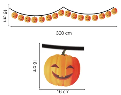 Produktbild von Halloween Kürbisgirlande Party Dekoration Herbst Feier Deko Girlande Kürbis Dekoelemente Gruselparty Feierdekoration, Farbe: Orange