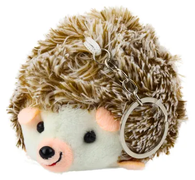 Produktbild von Plüsch-Igel-Maskottchen-Schlüsselanhänger, braun, 9 cm