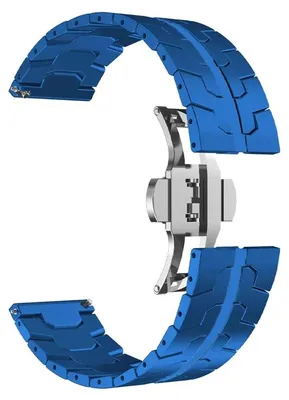 Immagine prodotto di Bracciale in metallo per smartwatch - compatibile con GT 5 Pro 46 mm, GT5/GT4/GT3/GT2 46 mm e GS Pro - realizzato in acciaio inossidabile - con chiusura a farfalla - colore blu