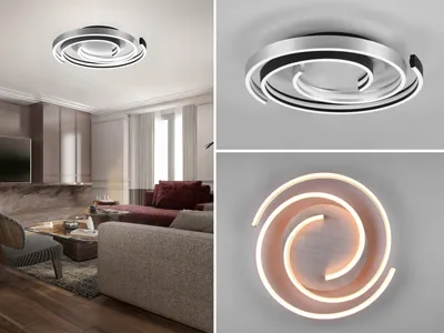 Produktbild von Trio Lighting Deckenleuchte Lampe Led Dimmbar Caya Aluminium Schwarz Metall83