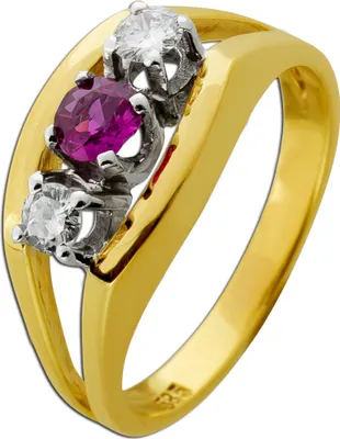 Produktbild von Rubinring Gold 585 14K Brillanten Antikschmuck 17
