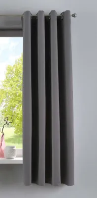 Produktbild von Vorhang Blickdicht »NewYork« Dunkelgrau HxB 160x140 cm 1er-Pack Thermo-Gardine Verdunkelungsvorhang Blackout Ösen schalldämmend UV-Schutz Raffhalter, 201920600