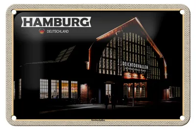 Produktbild von Blechschild Städte Hamburg Deichtorhallen Kunst 18x12cm Dekoration