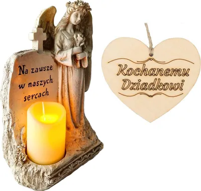 Immagine prodotto di CANDELA per NONNO ANGELO CUSTODE con iscrizione e candela LED per TOMBA