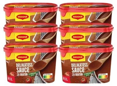 Produktbild von Maggi Delikatess Sauce zu Braten dunkle Sauce zu Fleisch 277g 6er Pack
