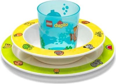 Immagine prodotto di Stoviglie Duplo per bambini, set di 3 - LEGO