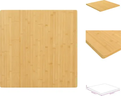 Zdjęcie produktu dla vidaXL Blat 90x90x2,5 cm bambusowy - Blaty stołowe