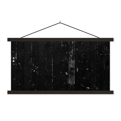 Produktbild von MuchoWow® Textilposter Schwarz - Weiß - Struktur - Design 90x45 cm mit schwarzem Rahmen - Klemmleisten