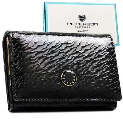 Obrázek produktu pro Peterson Dámská peněženka RFID kožená černá 13x9 cm