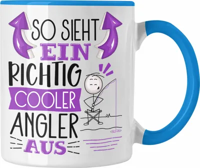Produktbild von Trendation - So Sieht Ein Richtig Cooler Angler Aus Geschenk Tasse Lustiger Spruch Geschenkidee (Blau)