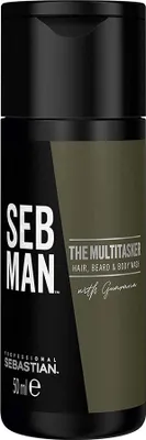 A product shot of a bottle of Sebastian Seb Man Care The Multitasker 3-in-1 Shampoo.