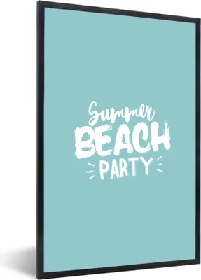 Produktbild von MuchoWow® Gerahmtes Poster Sommer - Blau - Weiß 60x90 cm - Poster mit Schwarzem Bilderrahmen Wandposter Rahmen Foto Bilder - Kunst