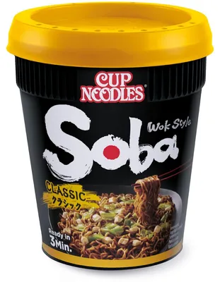 Zdjęcie produktu dla Nissin Soba Classic, Błyskawiczna z kluskami typu noodle, 90 g, Soba, 5 min, 219 kcal, 916 kJ