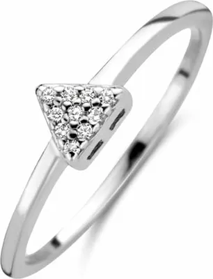Produktbild von Neu Bling 9NB-0699-58 Silber Ring - Frauen - Zirkonia Steine - Dreieck - 5,3 mm - Größe 58 - Rhodium - Silber