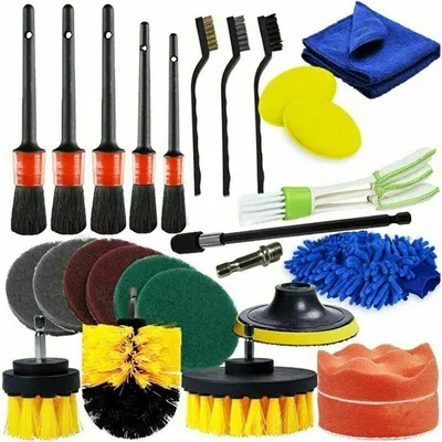 Produktbild von Lauwexe Bohrbürsten-Set 36 Stück, Mikrofaser, Für Bohrmaschine Und Akkuschrauber, Für Autoreifen, Badewanne Und Fliesen