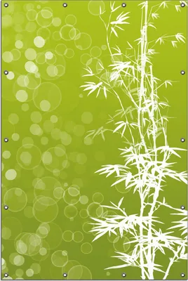 Produktbild von Wallario Outdoor-Poster für Garten oder Balkon, Motiv Bambusmuster grün-weiß, in ca. 120 x 180 cm