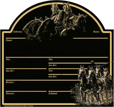 Produktbild von Stalltafel - Boxenschild - Fahrsport - Gespann - ©Kollektion Bötzel - 38585