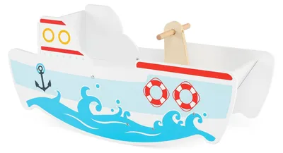 Produktbild von Schaukelboot aus Holz mit 40-cm-Schaukel und Rückenlehne