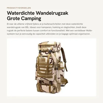 Produktbild von Wasserdichter Wanderrucksack - Großer Campingrucksack