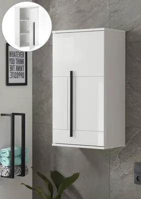 Produktbild von Badmöbel Hängeschrank CHARLESTON-61 in Hochglanz weiß, B/H/T: ca. 45/85/30 cm