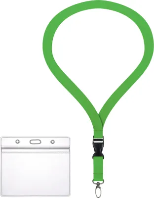 Produktbild von Ausweishülle ZIP Ausweis Halter wasserdicht komplett mit Lanyard GRÜN 2 cm inkl. Schlüsselband mit security clip Kartenhalter für 1-2 Ausweise Karten