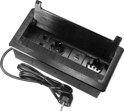 Immagine prodotto di ORNO OR-GM-9041(GS)/B presa da incasso, 2 prese 230V, nero