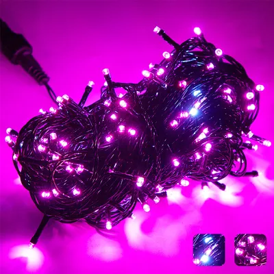 Produktbild von 20M 200LEDs LED Fairy Lights Pink, IP44 Wodoodporne lampki choinkowe do dekoracji wnętrz, ogrodów, choinek, przyjęć weselnych (czarny kabel, tryb stałego światła)