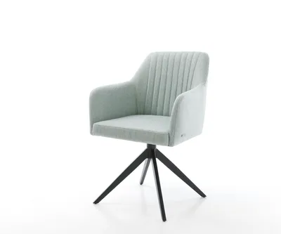 Produktbild von DELIFE Drehstuhl Greg-Flex Stripes Mint Kreuzgestell breit Schwarz 360° drehbar
