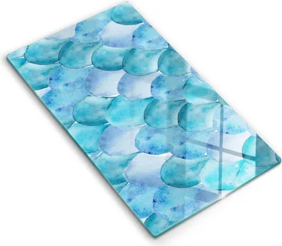 Produktbild von Glasschneideplatte - Herdabdeckplatte - 30x52 cm - Schneidebrett - Spritzschutz - Aquarellskala