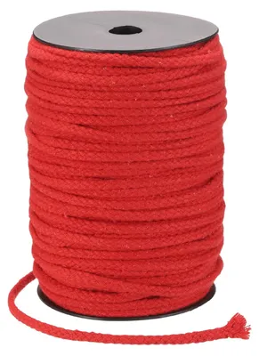Macramé-Kordel 5 mm x 90 m, rot, 8-strängig, Baumwollseil