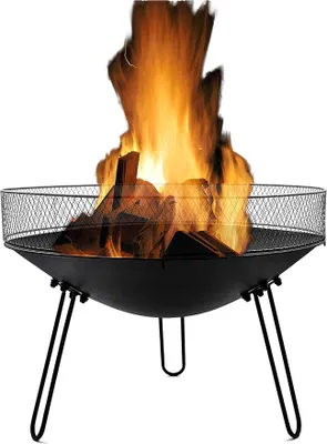Produktbild von Feuerschale für den Garten ?60cm mit Funkenschutz Feuerstelle Pflanzschale Terassenfeuer Korb für den Außenbereich, Outdoor, Camping, Terrasse
