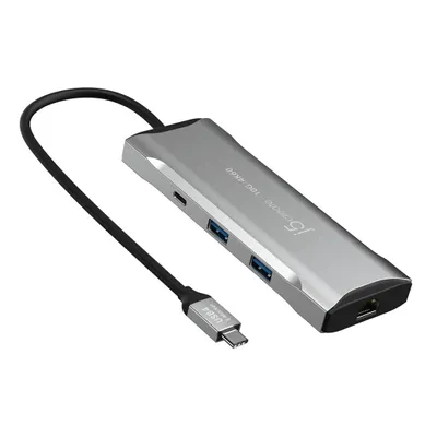 Zdjęcie produktu dla j5create JCD393-N 4K60 Elite USB-C 10Gbps Mini Dock - przewodowy - USB 3.2 Gen 1 (3.1 Gen 1) Type-C - 100 W - 10,100,1000 Mbps - szary - Space Grey (JCD393-N)