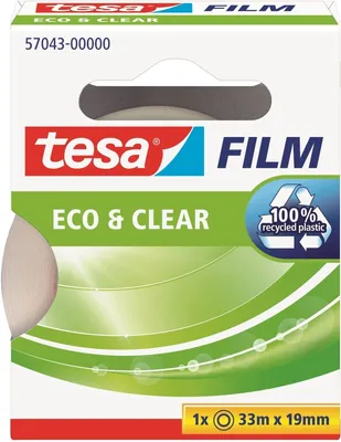 Immagine prodotto di Pellicola adesiva Eco & Clear 19mmx33m trasparente Confezione da 10 pezzi