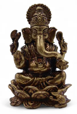 Obrázok produktu pre Miniatúrne sošky bohov z mosadze – Ganesha (52 g) – 49 mm