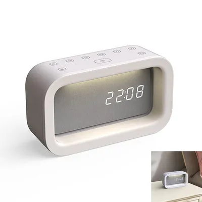 Produktbild von Digitaler Wecker mit Nachtlicht, 2 Alarme, Touch-Bedienung, 8 Naturgeräusche, USB-Ladeanschluss, dimmbares RGB-Licht, sanftes Einschlafen & Aufwachen