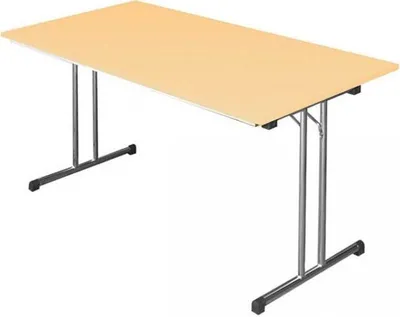 Produktbild von Klapptisch Besprechungstisch Schreibtisch 140x80cm Gestell Chrom/Platte Ahorn