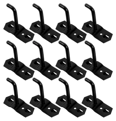 Produktbild von Metall Lochwandhaken 12 Stück Schwarze Vierkant Werkzeughaken 6 MM–5cm für Garage und Einzelhandel Wandorganizer
