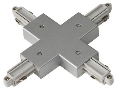 Imagen del producto de SLV 143162: Conector en X para barra de alimentación de alto voltaje monofásica, versión de montaje, color gris plateado