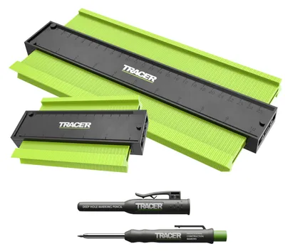 Produktbild von Tracer ACG3 Konturenlehren-Set 130mm & 250mm + Tieflochmarker Bleistift | Präzis