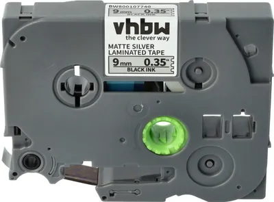 Produktbild von vhbw Schriftband-Kassette Ersatz für Brother TZE-M921 für Etiketten-Drucker 8m x 9mm Schwarz auf Matt-Silber