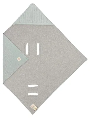 Produktbild von Baby Strickdecke für Autositz Einschlagdecke Babyschale 100% Baumwolle GOTS light mint