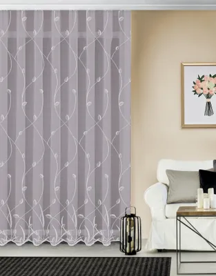 Produktbild von Fensterstore Jacquard weiß mit Faltenband von Albani: 145x300cm / Weiß Größe (HxB): 145x300cm Farbe: Weiß
