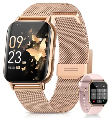 Zdjęcie produktu dla Inteligentny zegarek damski AMOLED z funkcją telefonu, monitorowaniem cyklu menstruacyjnego, tętna, snu, SpO2, ponad 113 trybami sportowymi, wodoodpornością 5ATM, kompatybilny z iOS i Android