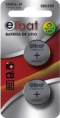 Produktbild von Elbat Cr2016 3v Knopfzelle 2 Einheiten Durchsichtig Durchsichtig One Size