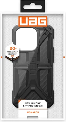 Produktbild von Urban Armor Gear 114278114242, Cover, Apple, iPhone 15 Pro, 15,5 cm (6.1"), Karbon