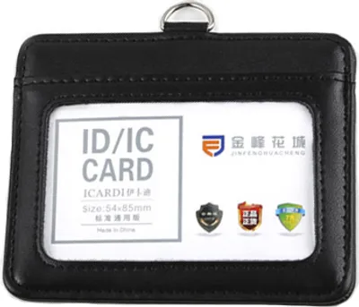 Immagine prodotto di INF Porta tessere in pelle con cinturino Nero