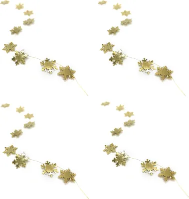 Produktbild von Metall Dekokette 40cm DIY Kerzenkette Bastel-Deko Floral Schneeflocken gold 4 Stück
