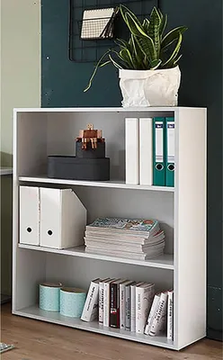 Zdjęcie produktu dla Regal >Lommel< in lichtgrau - 80x111x35cm (BxHxT)